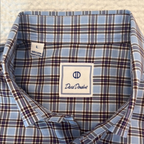 David Donahue Blue and Brown Plaid Casual Shirt - Picture 2 of 5